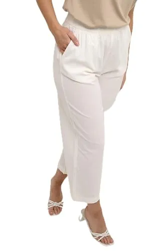 KAFFE Casual Hose KAnaya Damen Casual Hose Culotte Weites Bein Hohe Taille Capri Damenhose 36, Chalk