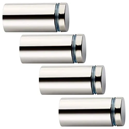 Produktbild Stück Glas-Abstandshalter Ø 12 mm mit 17,5 mm Wandabstand Chrom poliert Wandabstandshalter Schilderbefestigung Distanzhülse von SO-TECH® 4