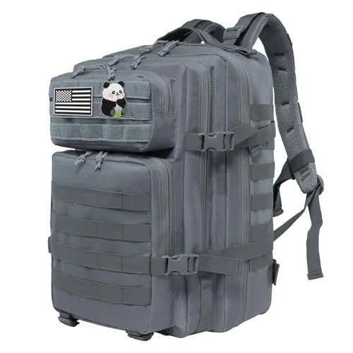Delgeo 45L Taktischer Rucksack, Trekking Military Molle Rucksack Outdoor Wandern Camping Trekking Jagd Reisen für Damen Herren (3.0 Grau)