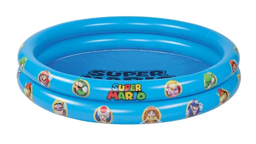 Super Mario Planschbecken 2-Ring-Pool 122x23cm Kinder Pool Garten baden Badespaß