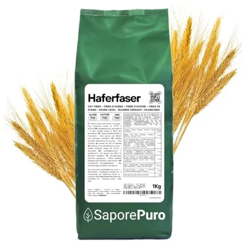 SaporePuro Haferfaser 1 kg - Glutenfrei - Natürliche Ballaststoffquelle