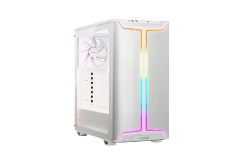 be quiet! PURE BASE 501 DX White - PC-Gehäuse - Modernes PC-Gehäuse mit 3 vorinstallierten Pure Wings 3 140mm Lüftern und ARGB-Controller, ideal für Gaming und leistungsstarke Builds, unterstützt vertikale Grafikkarteninstallation.