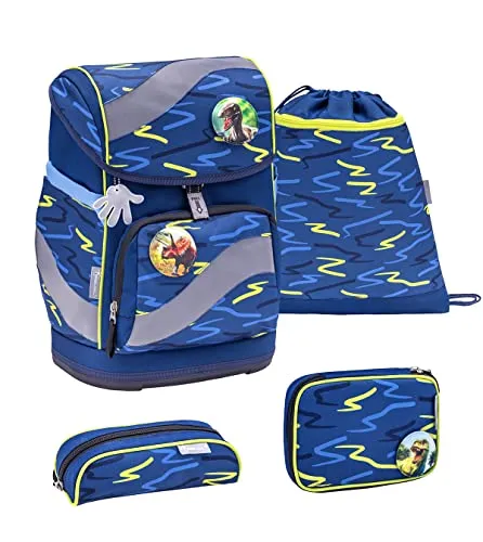 Belmil 405-51 Schulranzen Set 4 - teilig (Sketch Lime Green 2)