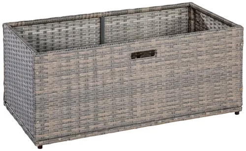 Merxx Unterschiebbox für Eckbank groß, graubeige - Sonstige Gartenmöbel, idealer zusätzlicher Stauraum für Balkon oder Terrasse mit passendem Kunststoffgeflecht und robustem Stahlgestell.