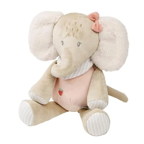 Nattou Kuscheltier Elefant Oli Pink - Weich- & Stoffpuppen, niedlicher Elefant als erster Spielfreund, ideal zum Kuscheln und zur Förderung der Motorik, aus 100% Polyester, maschinenwaschbar und vegan.
