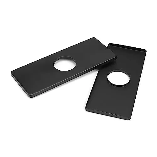 Stück Spülbecken Wasserhahn Lochabdeckung, PARFCO Schwarz Wasserhahn Unterlage, Wasserhahn Grundplatte Edelstahl für Bad und Küchenarmaturen 2