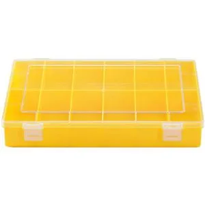 hünersdorff Sortimentskasten: stabile Sortierbox (PS-Classic) mit fester Fachaufteilung (12 Fächer), Sortierkasten-Maße: T225 x B335 x H55 mm, Made in Germany