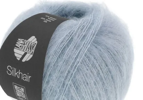Silkhair Lana Grossa 25g Fb. 196 blaugrau Kid Mohair Seide PORTOFREI kg/356€