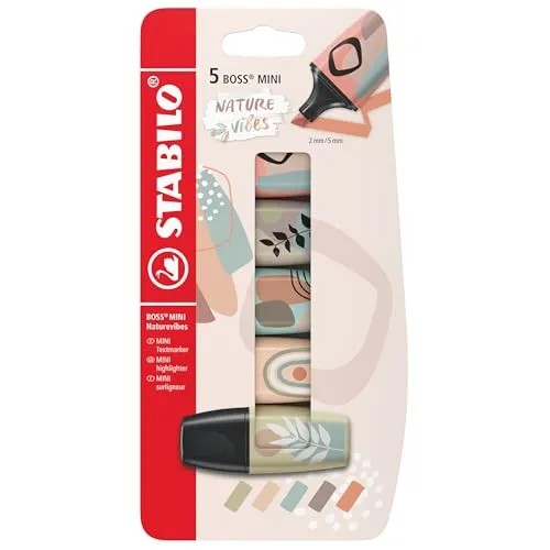STABILO - Textmarker - BOSS MINI Naturevibes - 5er Blister - 5 Farben