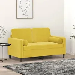vidaXL 2-Sitzer-Sofa mit Zierkissen Gelb 120 cm von vidaXL