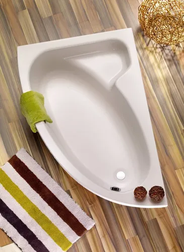 OTTOFOND Badewanne Salinas (3-tlg) mit Wannenträger - Asymmetrische Badewanne in Weiß, ideal für entspannende Momente. Mit seitlichem Ablauf und hochwertigem Sanitäracryl für Langlebigkeit. Lieferumfang: Wannenträger und Ablaufgarnitur.