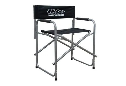 Weber GmbH Klappstuhl Weber #Werkeholics Regiestuhl schwarz (1 St), bis 100kg, XXL Campingstuhl, extra breite Sitzfläche