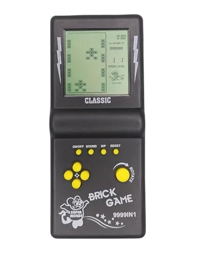 CZT Nostalgische Würfelstein-Spielkonsole, großer Bildschirm, eingebauter Retro-999-in-6-Block-Spiel, Indoor/Outdoor, Handkonsole, tragbare elektronische Ziegelspiele, Kinder/Studenten/Freunde