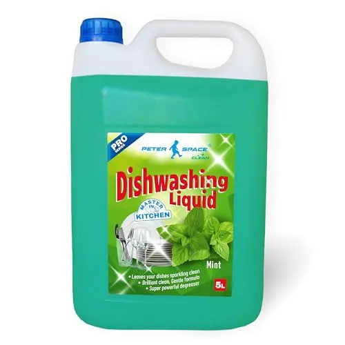 Geschirrspülmittel, Spülmittel, Handspülmittel, Minze, 5 Liter, mit hoher Fettlösekraft | Geschirrreiniger Peter space