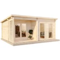 Alpholz Gartenhaus Orkus-44 | Massiv-Holz Gerätehaus mit 44 mm Wandstärke - Holzhäuser: Robustes Gartenhaus aus hochwertigem Fichtenholz mit 44 mm Wandstärke, inklusive Montagematerial und Sichtschutz für optimale Wetter- und Blicksicherheit.