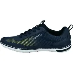 Bugatti Herren-Schnürhalbschuh Glenans Blau-Gelb-Weiß, Größe 43 - Sneaker mit veganem Obermaterial aus Synthetik und Textil, weich gepolstert und herausnehmbarer Innensohle für optimalen Komfort.