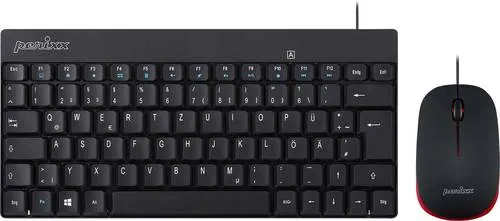 Perixx PERIDUO-212 - USB Tastatur und Maus-Set, Deutsch QWERTZ in Schwarz-Rot, ideal für komfortables Arbeiten und Gaming