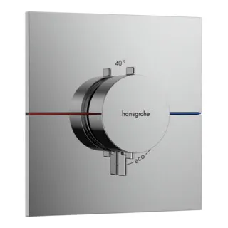 hansgrohe ShowerSelect Comfort E Thermostat Unterputz - Duscharmaturen mit Temperatur- und Volumensteuerung, flache Rosette für mehr Platz und einfache Installation durch vormontierten Funktionsblock.