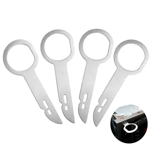 UKOFEW Entriegelungsschlüssel,4 Stück Autoradio Ausbauwerkzeug,Autoradio Entriegelungswerkzeug Kompatibel Passend für die Meisten Autos