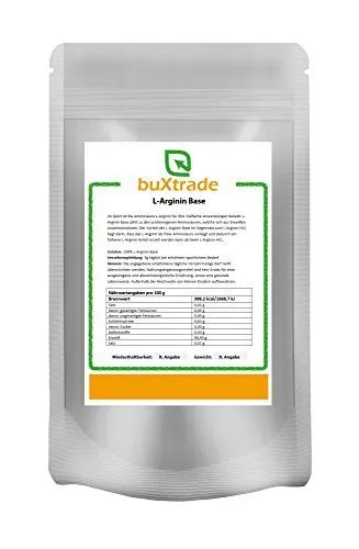 L-Arginin Base Pulver | reine Aminosäure | Hochdosiert | Nahrungsergänzungsmittel | Ohne Zusatz | 500 g