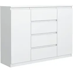 Mobelsta Kommode Weiß, 2 Schubladen, Modernes Design