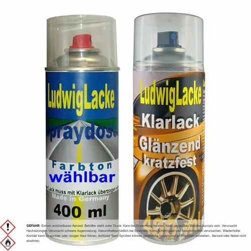 Autolackspray Set in Grauweiss L902 für VW & Klarlack a 400ml BEST