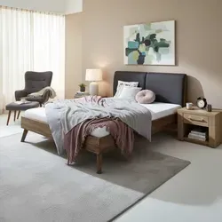 Produktbild HASENA Bett Simone 20 Nussbaum 2023 mit Polsterkopfteil smoke 140x200