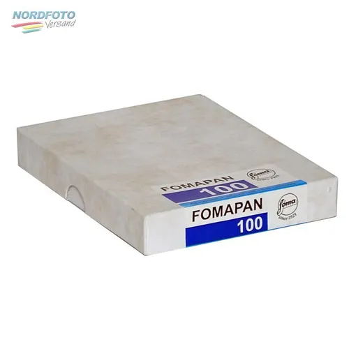 FOMA Fomapan 100 Plan Film 4x5 Inch - 50 Blatt ISO 100 - Fotofilme mit feiner Körnung und hohem Detailreichtum, ideal für professionelle und kreative Fotografie.