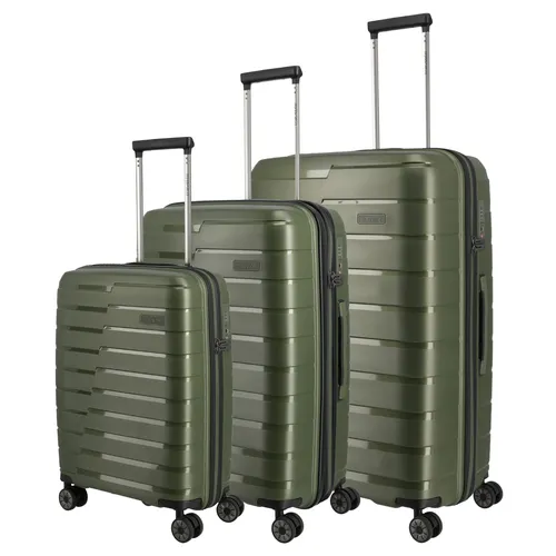 Travelite Air Base 4-Rad Trolley Set L/M/S Olive 75340-86 in grün von travelite