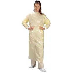Medi-Inn® Schutzkittel 139 cm x 139 cm gelb - Arbeits- & Schutzkleidung, ideal für Laborarbeiten und Pflege, mit atmungsaktivem PP-Vlies und PE-Schutz für optimalen Spritzwasserschutz.