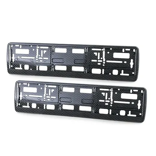 Nummernschild Verstärkung Kennzeichenrahmen Carbon Optik Schwarz Glanz 2 Stück