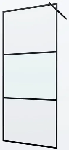 welltime Walk-in-Dusche Walk-In Foggy Black, Sicherheitsglas, Milchglaseinsatz für perfekten Sichtschutz