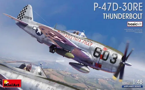Miniart MA48023 1/48 P-47D - 30RE Thunderbolt Bausatz - 1/48 Modellbausatz des P-47D Thunderbolt, ideal für Modellbau-Enthusiasten und detailverliebte Sammler.