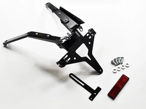 ZIEGER Kennzeichenhalter für KTM 690 SMC bis BJ 2013 - Hochwertiger Kennzeichenhalter für KTM 690 SMC bis BJ 2013, schwarz pulverbeschichtet, witterungsresistent und ohne TÜV-Eintragung erforderlich. Verstellbarer Neigungswinkel und optimale Passform für sportliche Optik.