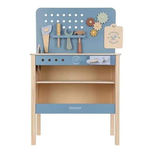 Little Dutch 2545 Holz Spielwerkbank mit Werkzeug - blau