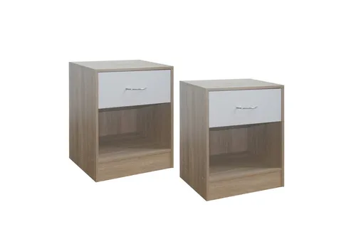 HTI-Living Nachtschrank 2er Set Thekla Sonoma/Weiß in blau von HTI-Line