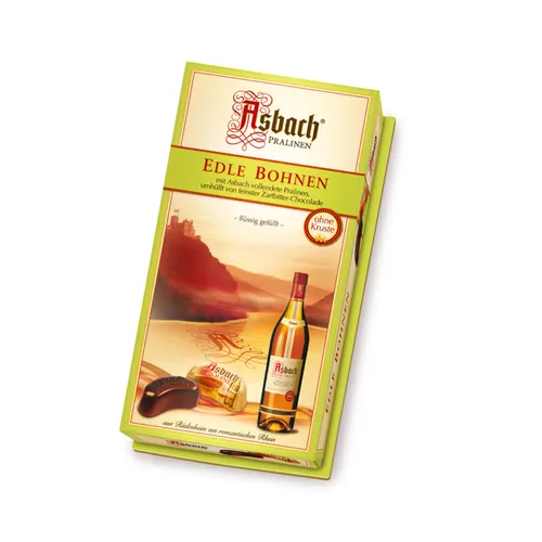 Asbach Pralinen Edle Bohnen ohne Kruste Zartbitter gefüllt 100g