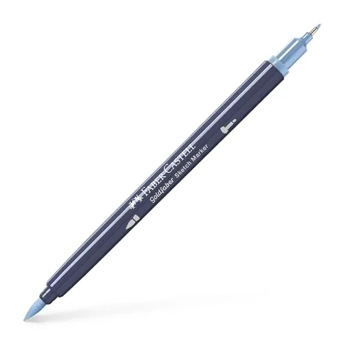 Faber-Castell Goldfaber Sketch Marker Marker Dual Doppelspitze (Fineliner & Pinsel), Dark Pigeon Blue (453), Einzelstift