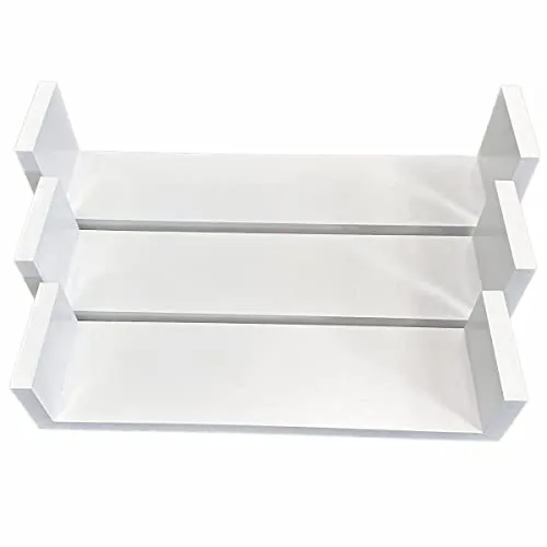 PrimoLiving Design Wandregal 3er Set - Elegantes Schweberegal Weiß 3-teilig Wandboard Regal Bücherregal für Wohnzimmer Arbeitszimmer Büro Kinderzimmer Diele Küche