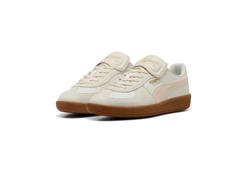 PUMA Palermo Premium Sneaker, Gr. 38,5, warm weiß - Sneaker aus Leder mit klassischer T-Toe-Konstruktion, inspiriert von den 80er Jahren. Ideal für sportliche Looks und bequem im Alltag.
