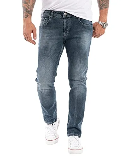 Indumentum Herren Slim Fit Jeans (Blau - IS-307, W40 L30) - Modische Slim Fit Jeans für Herren, die mit Elasthan für hohen Tragekomfort und Bewegungsfreiheit sorgen. Ideal für Büro und Freizeit, in 26 Größen erhältlich.