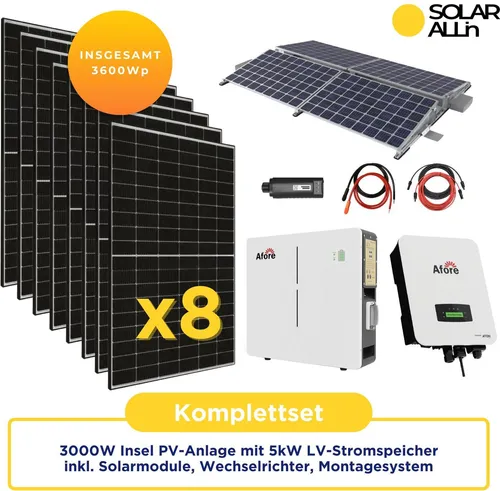 3000W Solar-Inselanlage mit 5kW Stromspeicher