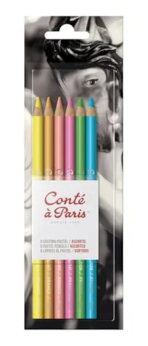 Produktbild Conté à Paris 50112 Pastellstifte 6er Set – Hochpigmentierte Künstlerstifte, Pastellfarben für Skizzen & Zeichnungen, Detailarbeiten, Landschaftsmalerei, Porträts, Made in France