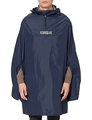 PRO-X ELEMENTS Herren Regenponcho PASOFINO - Funktionsjacke als Rad-Poncho mit Armdurchgriffen, großer Brusttasche und Reflexstreifen für Sicherheit bei Regenfahrten.