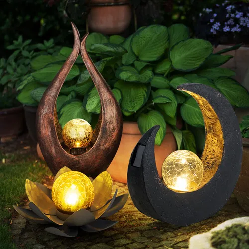 3x LED Solar Außen Lampen mit Glaskugel in Bronze und Braun - Elegante Solarleuchten für den Außenbereich mit IP44 Schutzart, bieten eine Leuchtdauer von bis zu 8 Stunden. Ideal für stimmungsvolle Beleuchtung im Garten oder entlang von Wegen.