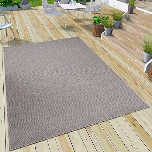 VIMODA Robuster Flachgewebe Teppich In- und Outdoor Tauglich, Maße:120x170 cm