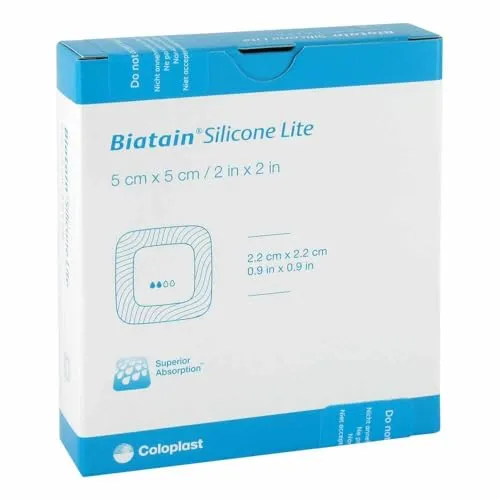 BIATAIN Silicone Lite Schaumverband 5x5 cm 5 St