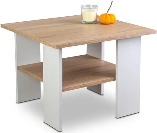 Meble Pitus Couchtisch ST1 60x60 cm quadratisch – Weiß Sonoma