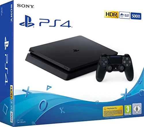 Playstation 4 Slim 500GB - Schwarz, kompaktes Design mit HDR-Gaming und PlayLink für gemeinsam tollen Spielspaß