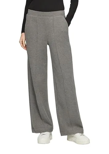 s.Oliver Damen Hose – Wide Leg, Elastikbund, gebürstet